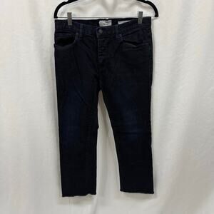 Nili Lotan Boyfriend High Rise Straight Leg Dark Blue Wash Denim Jeans 28